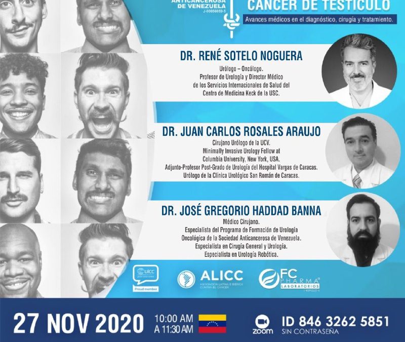 Webinar sobre cáncer de próstata y testículo organiza la Sociedad Anticancerosa de Venezuela